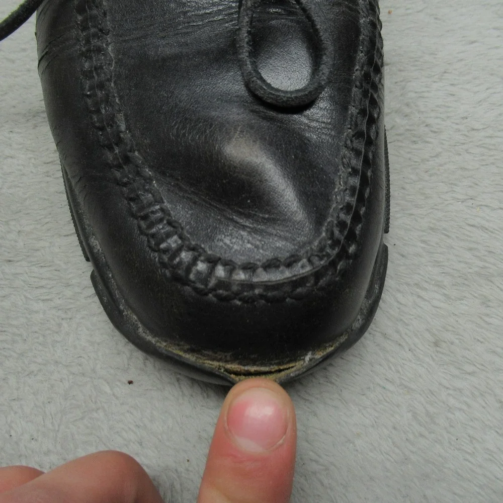 Cole Haan Mens 10M Loafers‎ Black Leather Moc Toe Slip On Classic Casual Dress